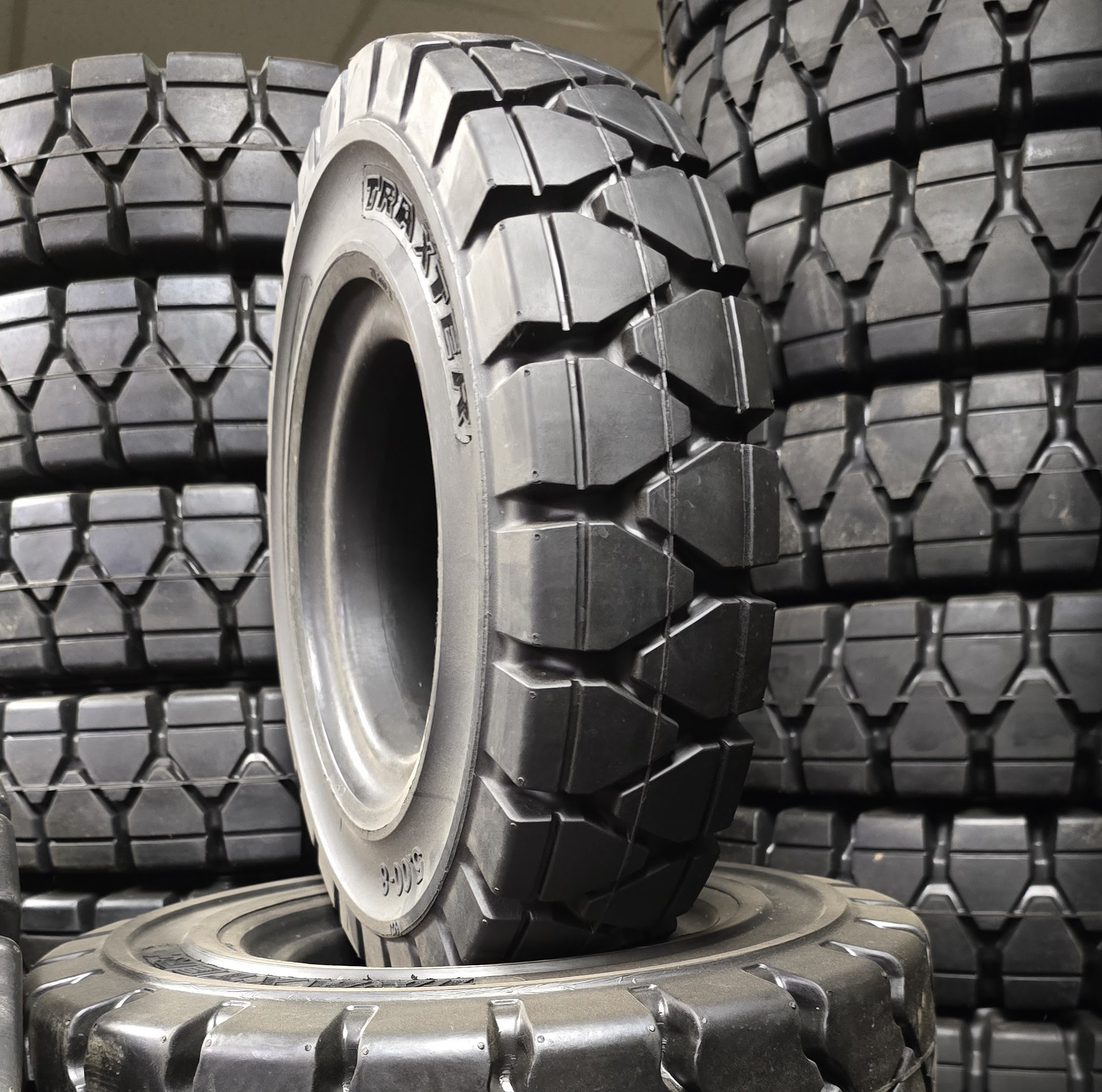 Forklift tire press and installation service
