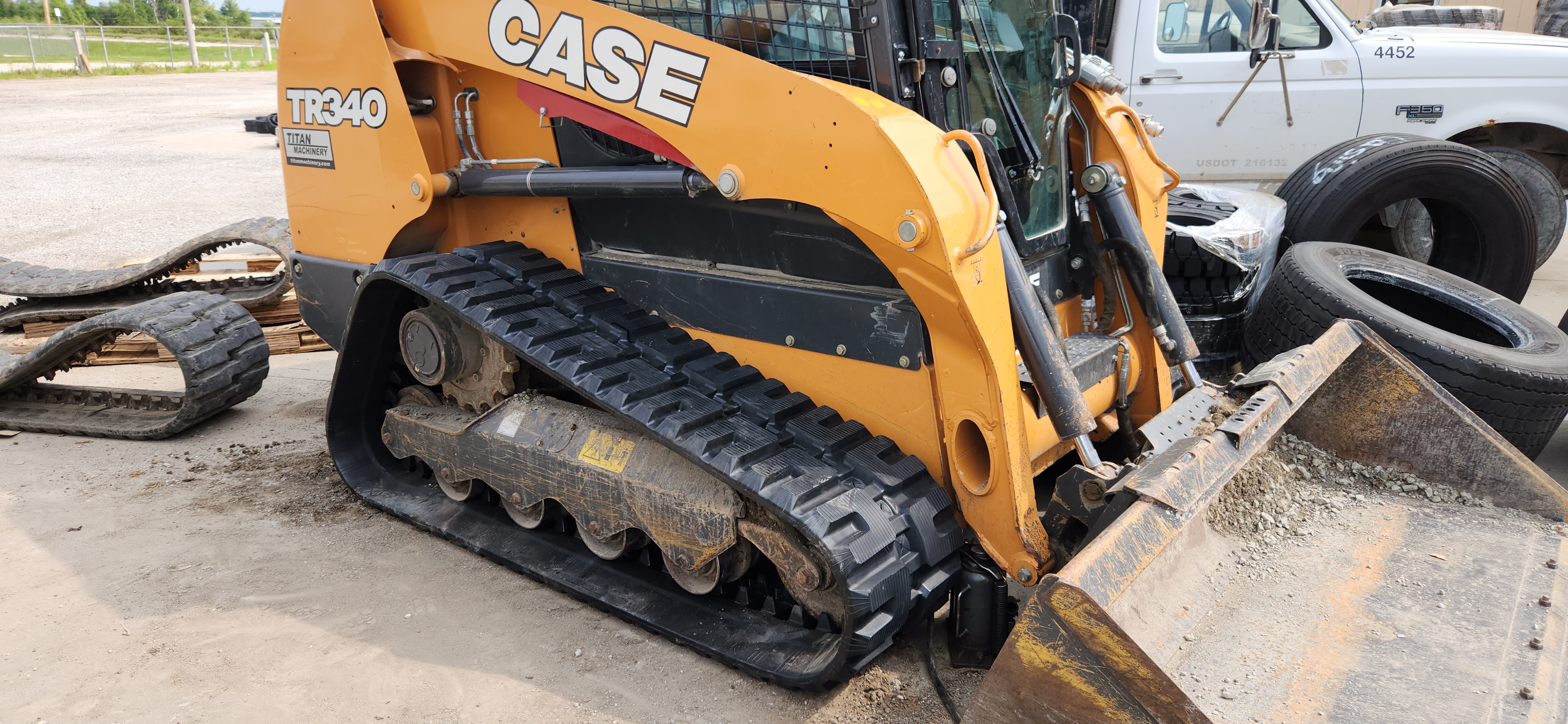 Skid steer track close-up