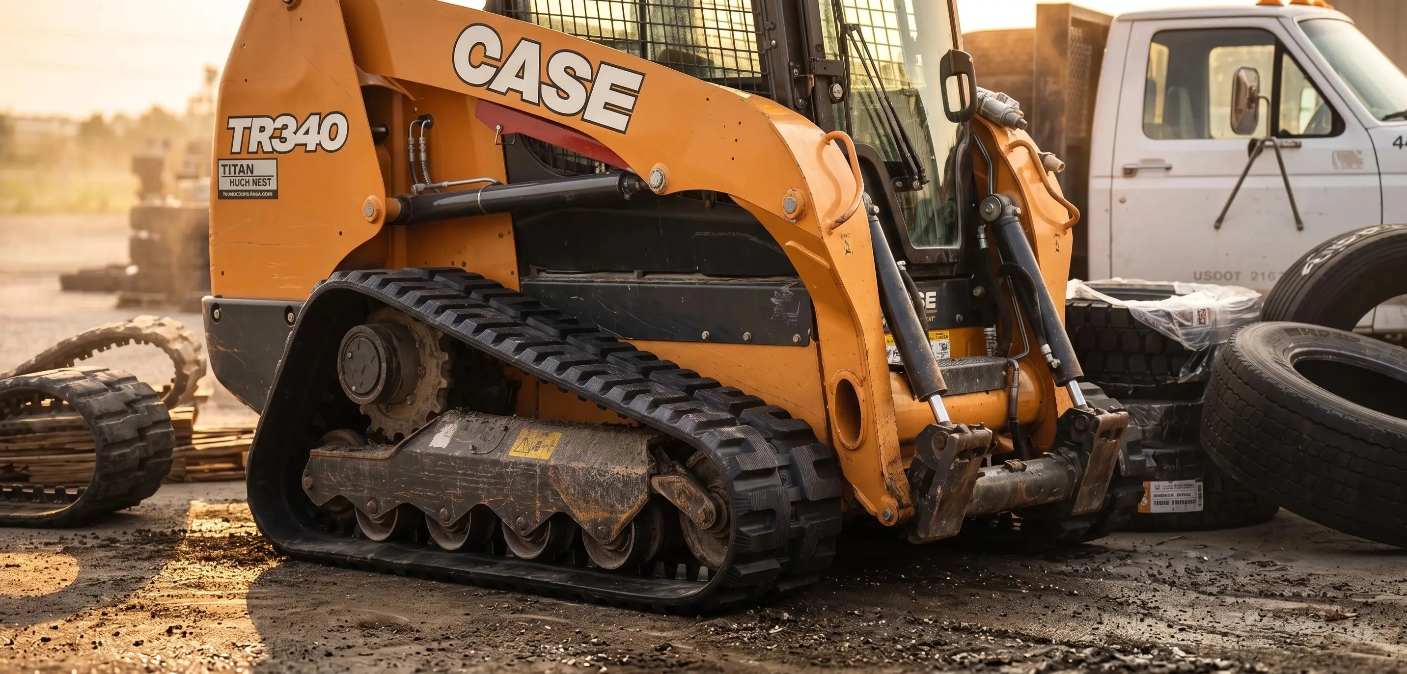 Skid steer track close-up