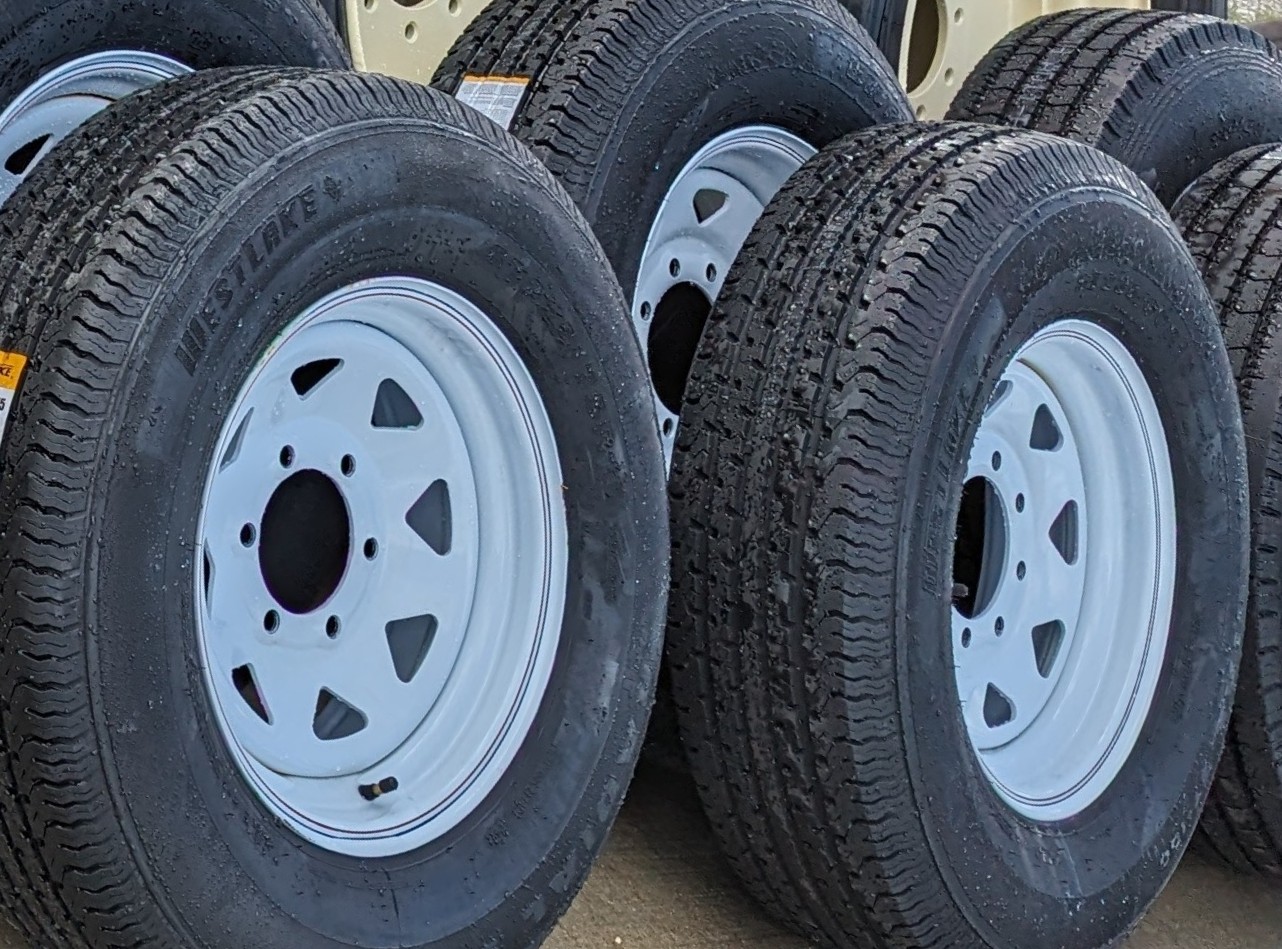 Trailer tires ready for installation